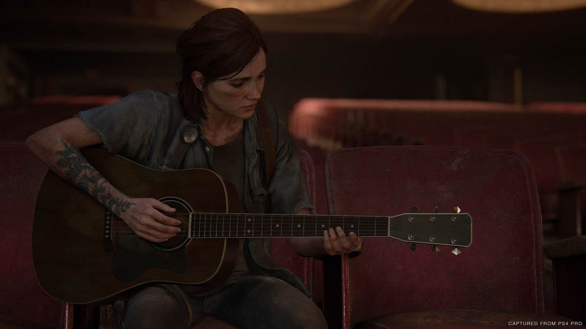 Ellie tocando violão em The Last of Us Parte II