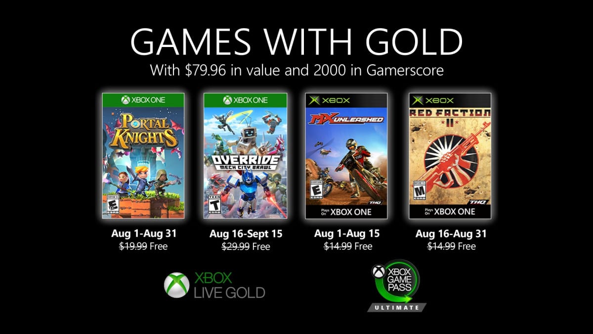 Jogos de Agosto da Xbox Live Gold