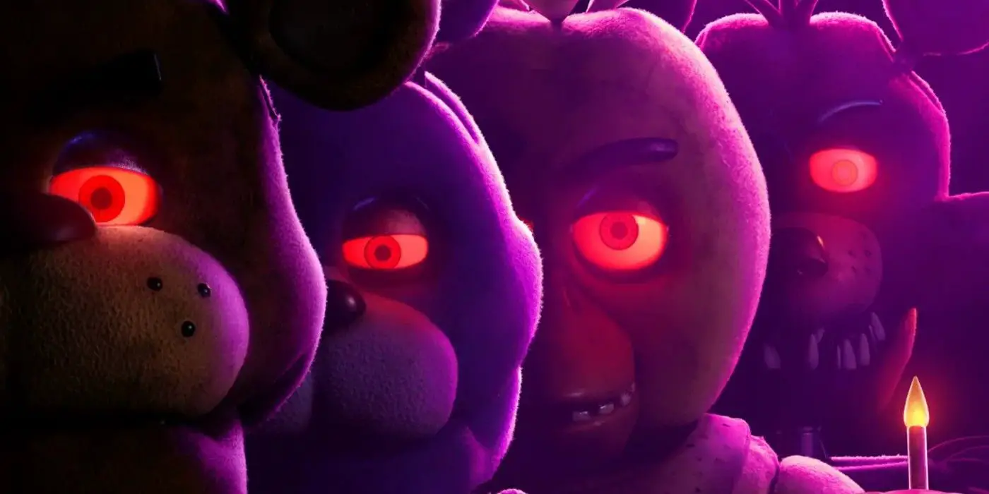 Five Nights at Freddys movie poster featuring the animatronics